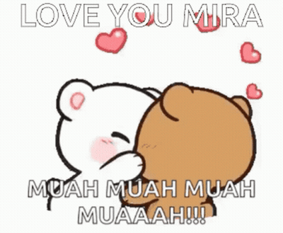 A Couple Of Teddy Bears Are Kissing Each Other With Hearts Surrounding Them . GIF