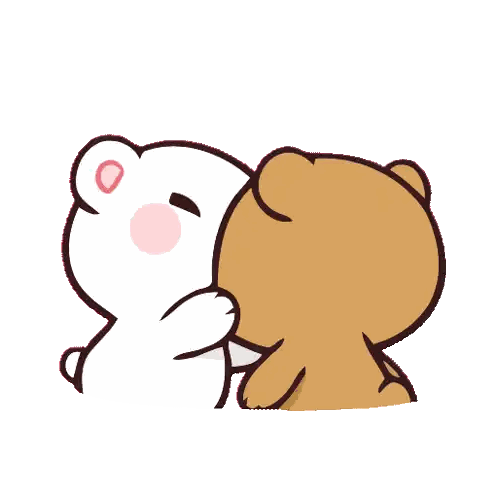 A Couple Of Teddy Bears Are Kissing With A Heart Above Them Sticker