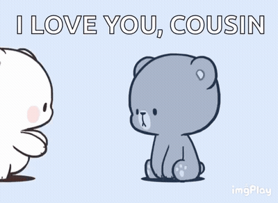 A Couple Of Teddy Bears Hugging Each Other And Saying I Love You , Cousin GIF