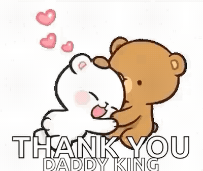 A Couple Of Teddy Bears Hugging Each Other With Hearts Coming Out Of Their Mouths . GIF