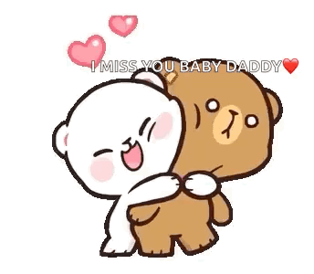 A Couple Of Teddy Bears Hugging Each Other With Hearts . GIF