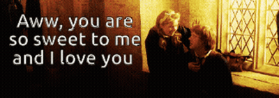 A Couple Standing Next To Each Other And The Words Aww You Are So Sweet To Me And I Love You GIF