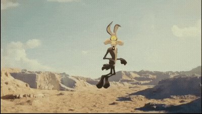 A Coyote Is Holding A Sign That Says " -8% " GIF