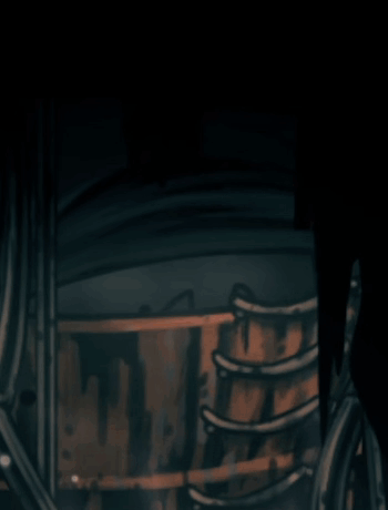 A Creep Poster With A Cartoon Character And A Monster GIF