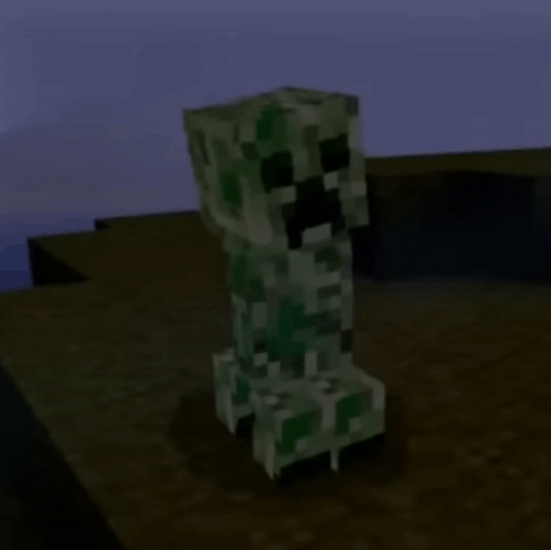 Minecraft Creeper Sitting On Ground GIF