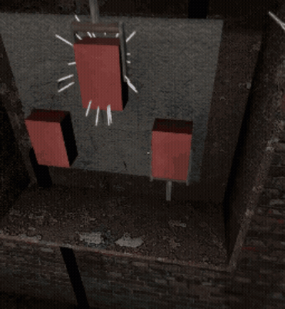 A Creepy Looking Woman In A White Dress Is Standing In Front Of A Red Telephone Booth GIF