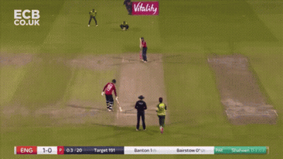 A Cricket Game Is Being Played With The Ecb Co.uk Logo Visible GIF