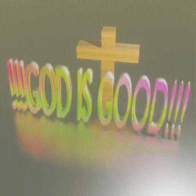 A Cross With The Words God Is Good Behind It GIF