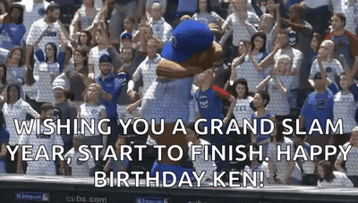 A Crowd Of People Are Watching A Baseball Game And Wishing The Cubs A Grand Slam Year . GIF