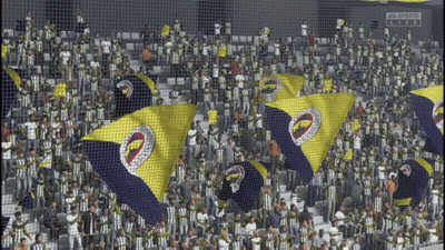 A Crowd Of People In A Stadium With A Ea Sports Logo In The Background GIF