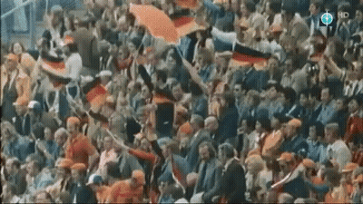 A Crowd Of People In A Stadium With Hd Written On The Bottom Right GIF