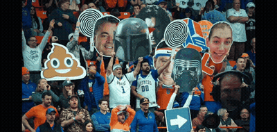 A Crowd Of People In A Stadium With One Wearing A Number 1 Shirt GIF