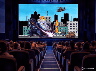 A Crowd Of People Watching A Video Game On A Large Screen GIF