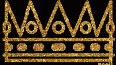 A Crown Made Of Gold Glitter With The Letter M On It GIF