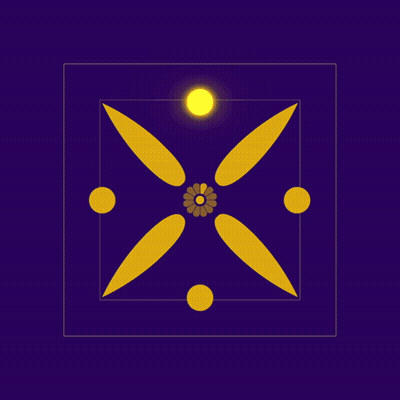 A Crown With A Feather On Top Of It On A Yellow Background GIF
