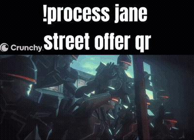 A Crunchy Advertisement With A Picture Of A Group Of People And The Words Process Jane Street Offer Qr GIF