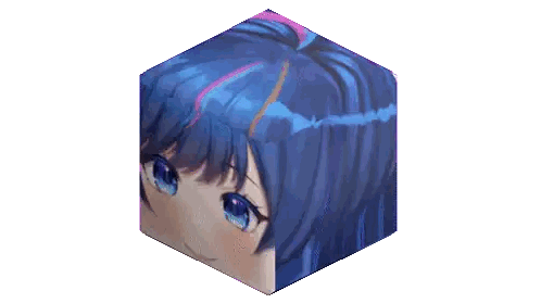 A Cube With A Picture Of A Girl 'S Face On It Sticker
