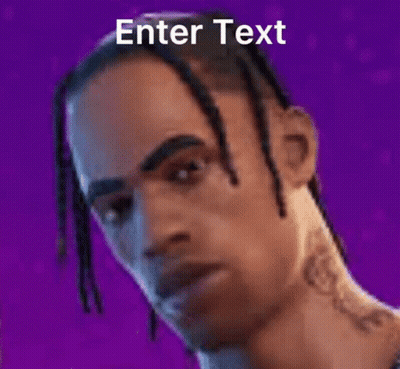 A Cube With A Picture Of A Man With Dreadlocks On It And The Words `` Enter Text '' Below It . GIF