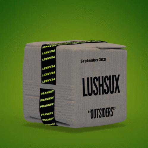 A Cube With A Picture Of Spongebob Wearing A Green Hat And Holding A Fan Of Money GIF