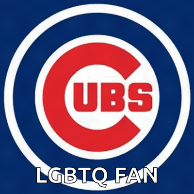 A Cubs Logo With A Bear And The Words Lgbtq Fan Below It GIF
