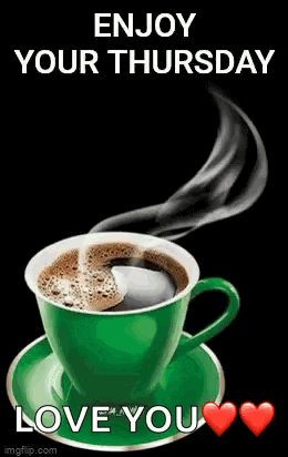 A Cup Of Coffee On A Saucer With Smoke Coming Out Of It . GIF