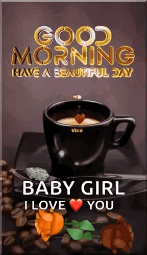 A Cup Of Coffee With A Heart In It Is On A Saucer On A Table With Coffee Beans . GIF
