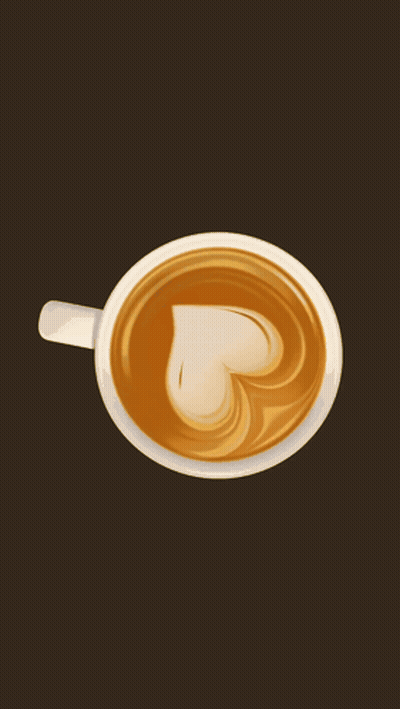 A Cup Of Coffee With A Heart Shaped Latte Art And The Words Tara Kape GIF
