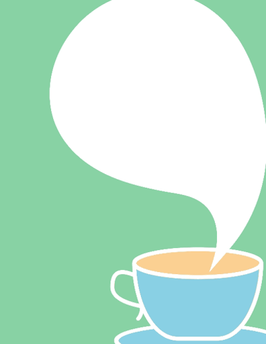 A Cup Of Coffee With A Speech Bubble That Says " Buenos Dias " GIF