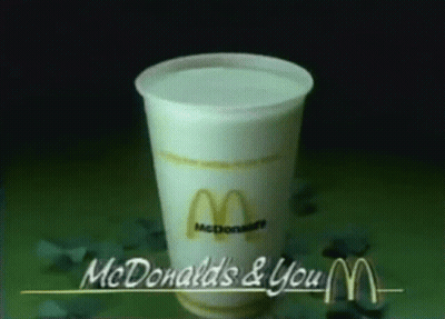 A Cup Of Mcdonald 'S Milk With The Words Mcdonald 'S & You On The Bottom GIF