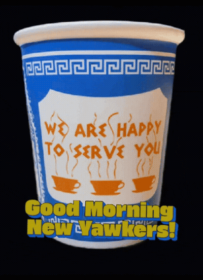 A Cup That Says " We Are Happy To Serve You " On It GIF