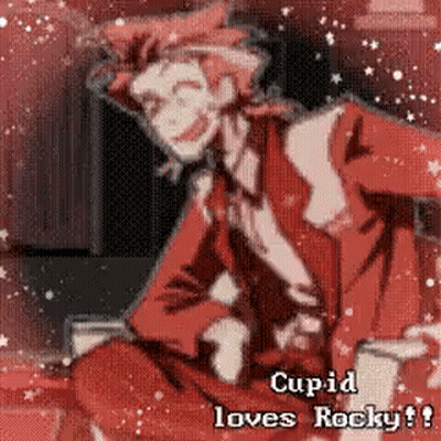 A Cupid Is Sitting On A Couch With A Cup Of Coffee . GIF