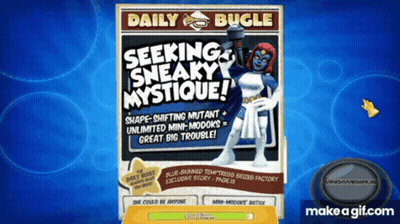 A Daily Bugle Advertisement For Seeking Sneaky Mystique Features A Mutant GIF