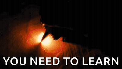 A Dark Background With The Words You Need To Learn On It GIF