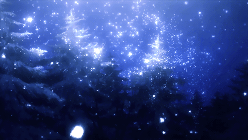 A Dark Blue Background With A Lot Of Stars And Clouds GIF