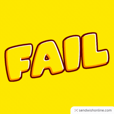 A Dark Blue Background With The Word Fail In White Letters GIF