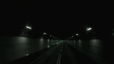 A Dark Tunnel With The Word Shagarita On The Bottom Right GIF
