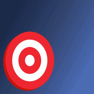 A Dart Is Flying Through A Red And White Target GIF