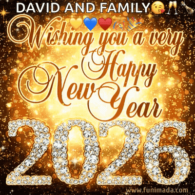 A David And Family Wishing You A Very Happy New Year 2026 GIF