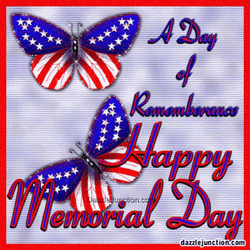 A Day Of Remembrance Happy Memorial Day USA  Butterflies GIF