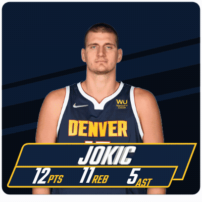 A Denver Jokic Basketball Player Has 12 Points And 11 Rebounds GIF