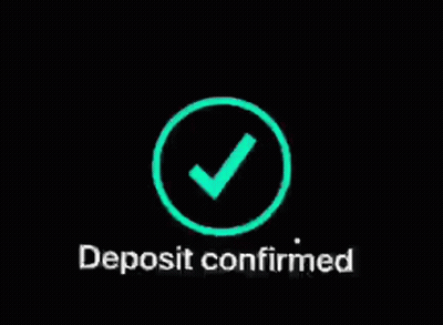A Deposit Confirmed Icon With A Check Mark In A Circle . GIF