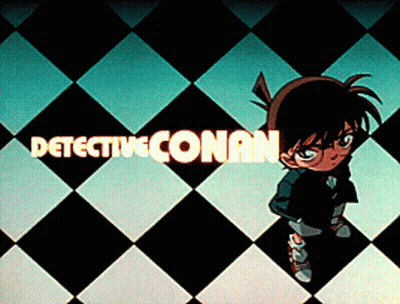 A Detective Conan Poster With A Cartoon Character GIF