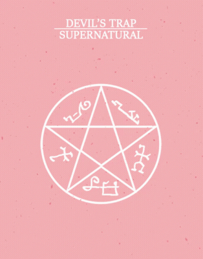 A Devil 'S Trap Supernatural Poster With A Pentagram GIF