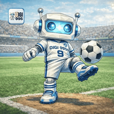 A Digi Soccer Player Kicking A Soccer Ball On The Field GIF