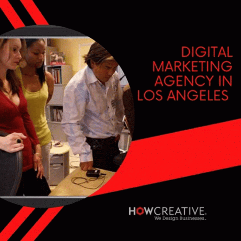A Digital Marketing Agency In Los Angeles Advertisement With Three People GIF