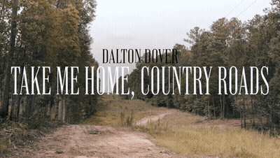 A Dirt Road With The Words Take Me Home Country Roads Written On It GIF