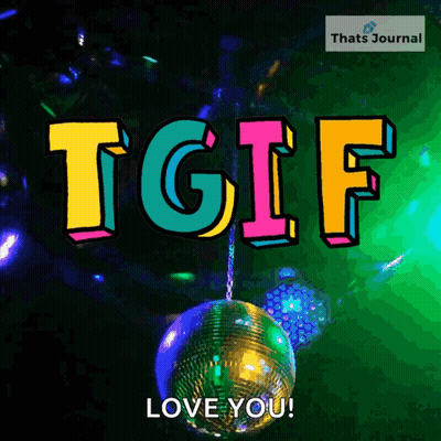 A Disco Ball Hanging From A Chain With The Words Tgif Love You GIF