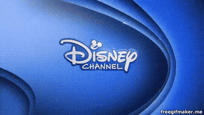 A Disney Channel Logo Is Displayed On A Blue Background GIF