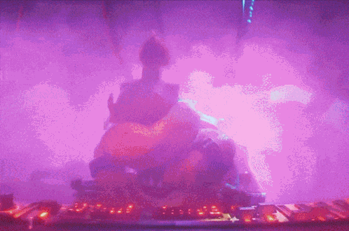 DJ Playing Music In Purple Lighted Room GIF