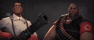 A Doctor And A Soldier Are Standing Next To Each Other In A Video Game GIF